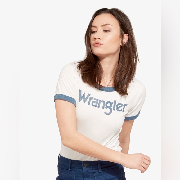 Wrangler Tops - Wrangler | Navy Blue & White Women’s Ringer Tee